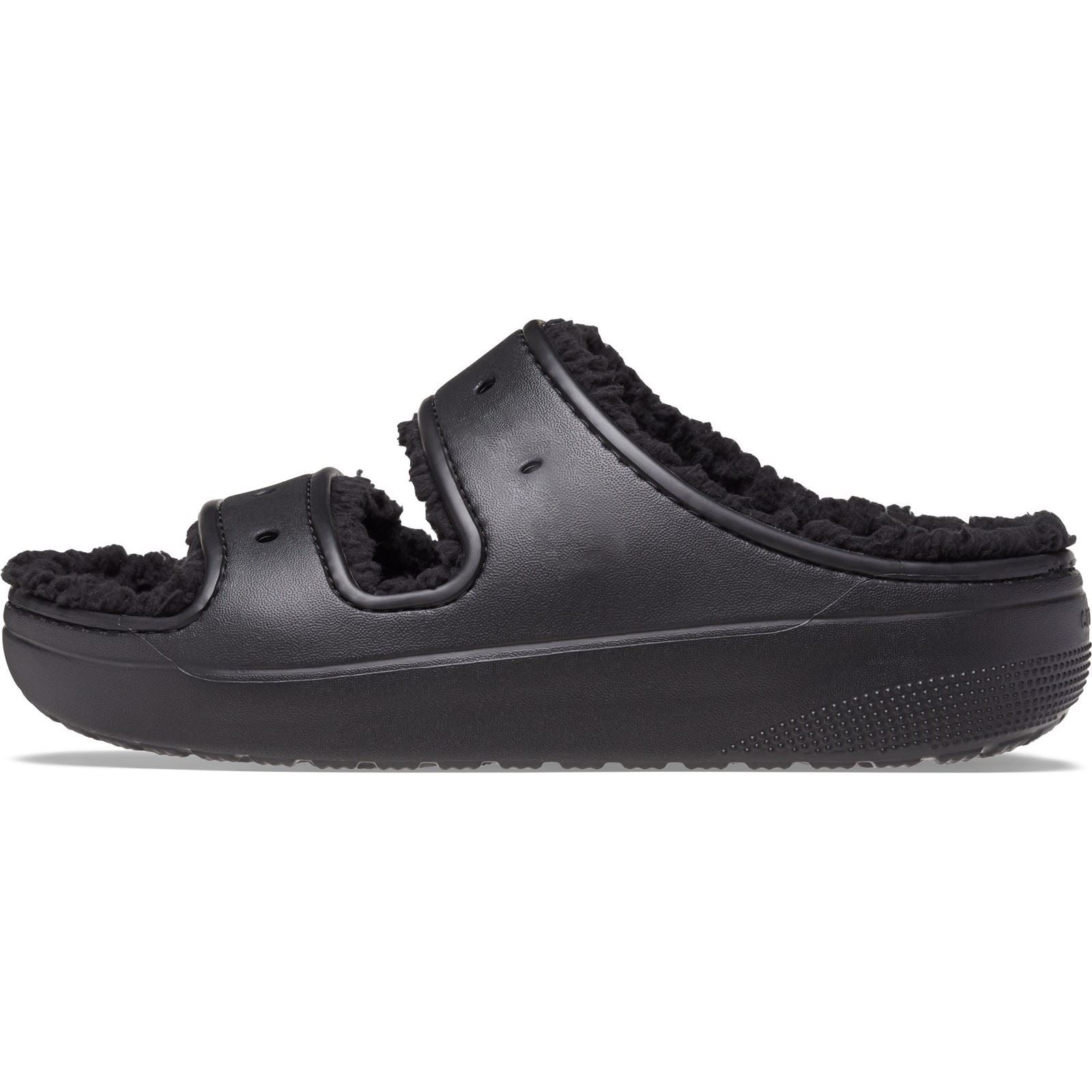 Crocs Classic Cozzzy sandales noires pour femme en thermoplastique