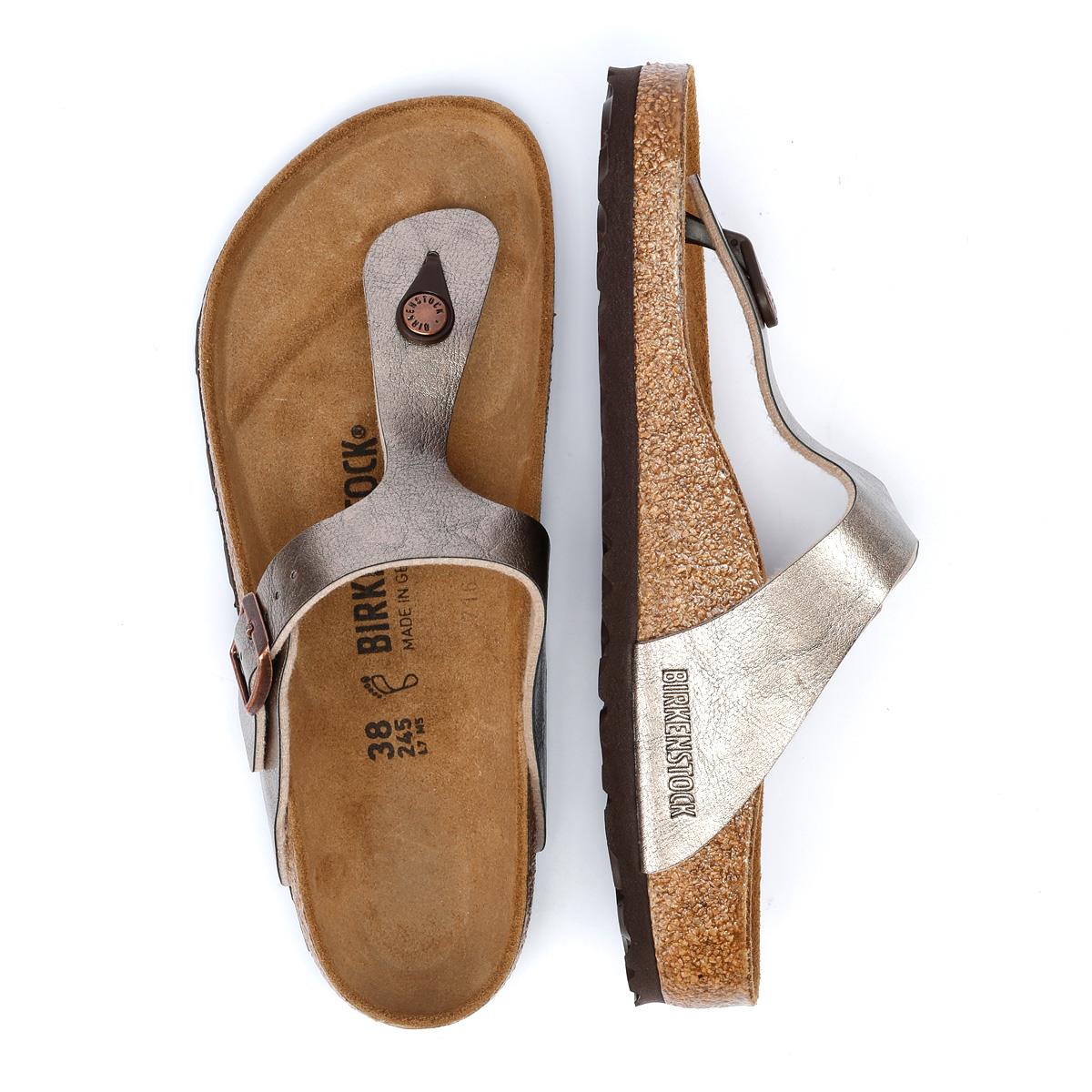 Birkenstock Gizeh Birko Flor Sandales Élégantes Pour Femmes En Taupe.