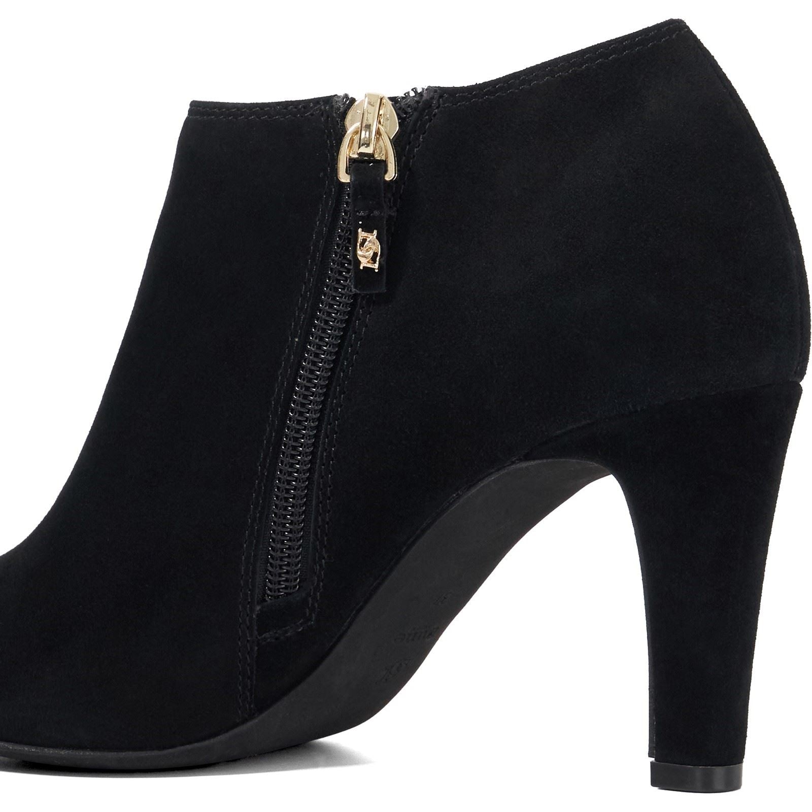 Dune Omarah Wide Fit Bottines À Talons Noires Pour Femmes Suède