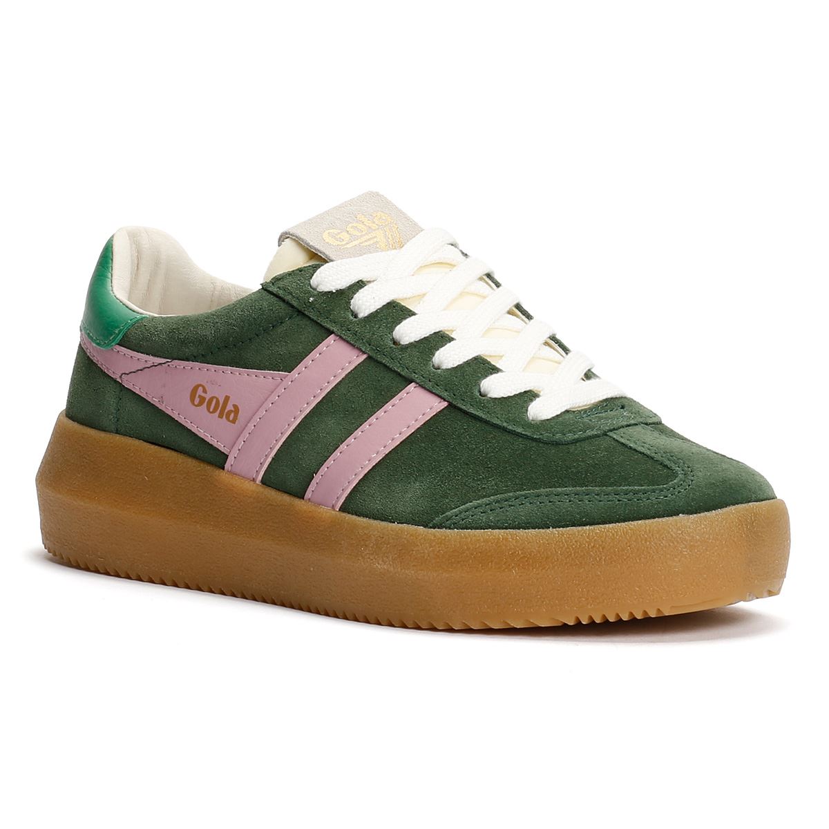 Gola Athena Baskets Vertes Pour Femmes Suede