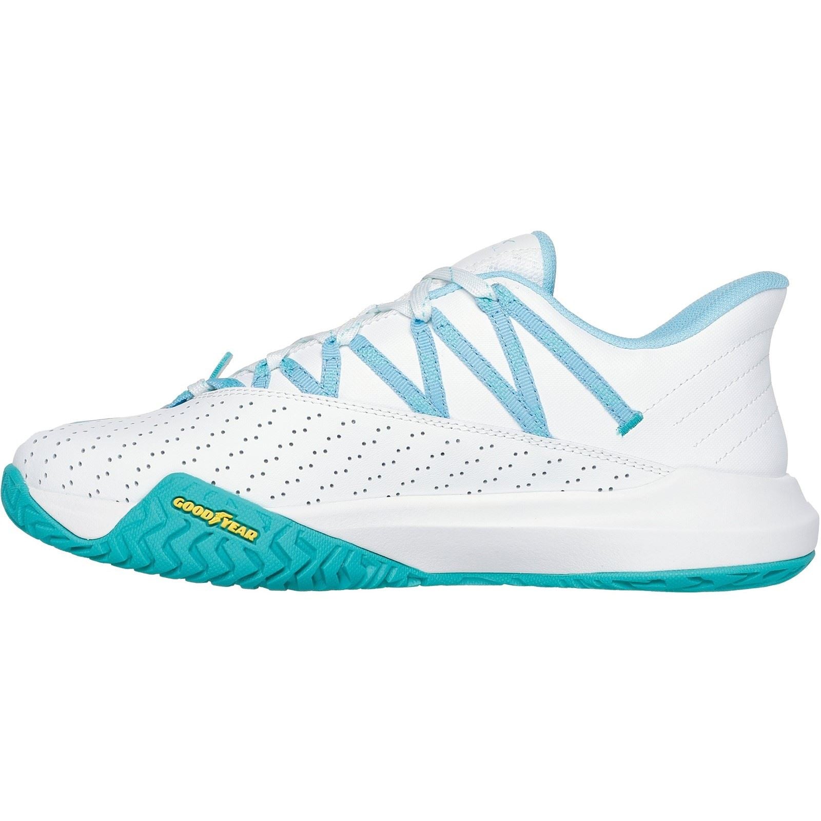 Skechers Performance Viper Court Rally Sneakers En Cuir Viper Court Rally Pour Femme Blanc/bleu Clair