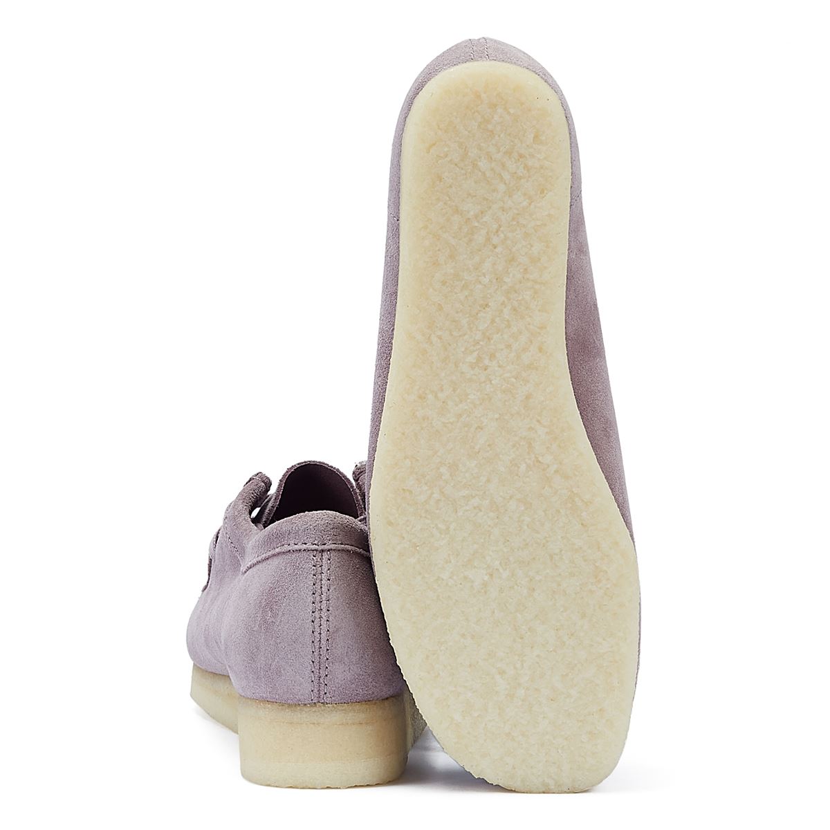 Clarks Chaussures De Confort Femme Wallabee En Daim Mauve