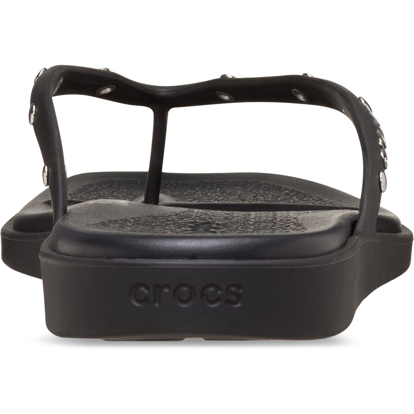 Crocs Miami Studded Flip Tongs Noires En Thermoplastique Pour Femmes