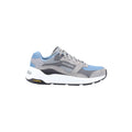 Skechers Global Jogger Baskets Hommes En Cuir Gris/Bleu