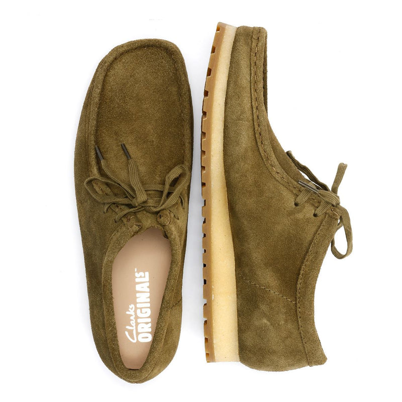 Clarks Originals Wallabee RB Chaussures À Lacets Vertes Pour Hommes En Daim