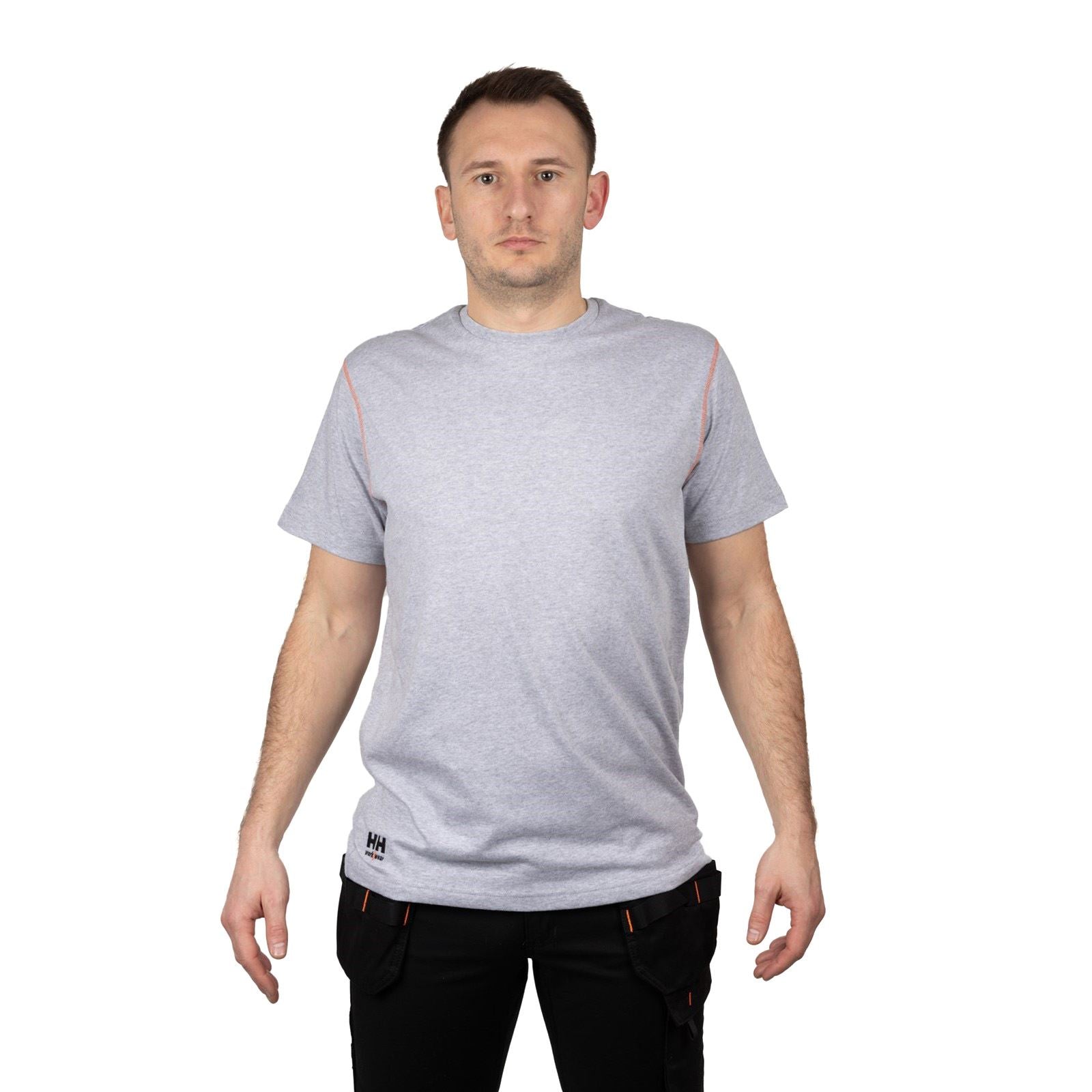 Helly Hansen Workwear Oxford T-Shirts À Manches Courtes Grises Pour Hommes En Coton