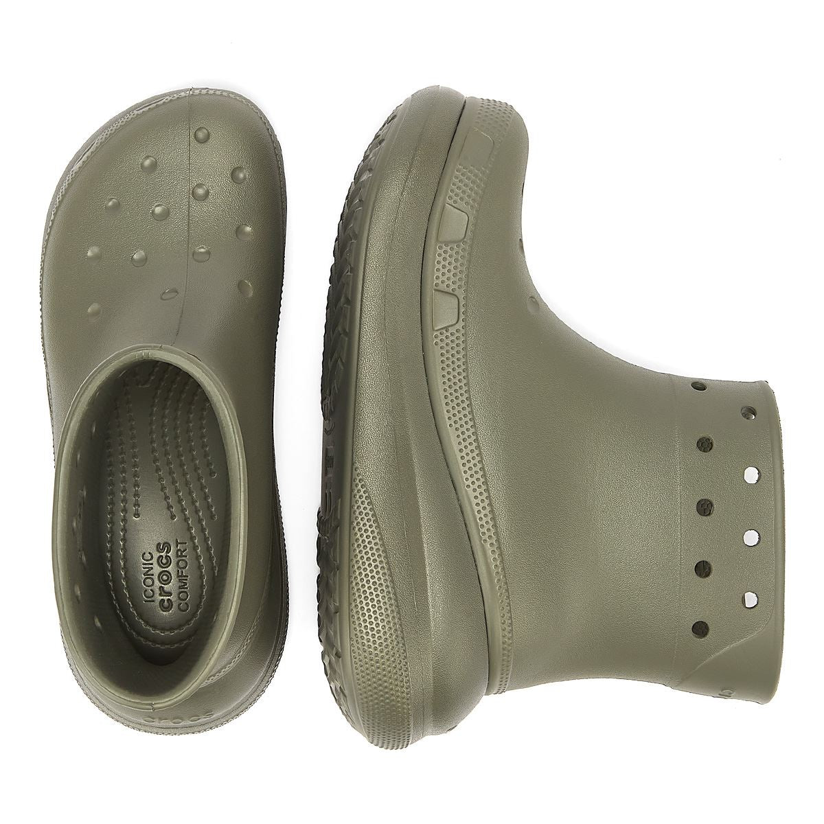 Crocs Bottes Classiques Pour Femmes En Cuir D'olive