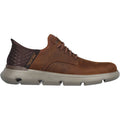 Skechers Garza Gervin Chaussures À Lacets Pour Homme En Cuir Marron Foncé