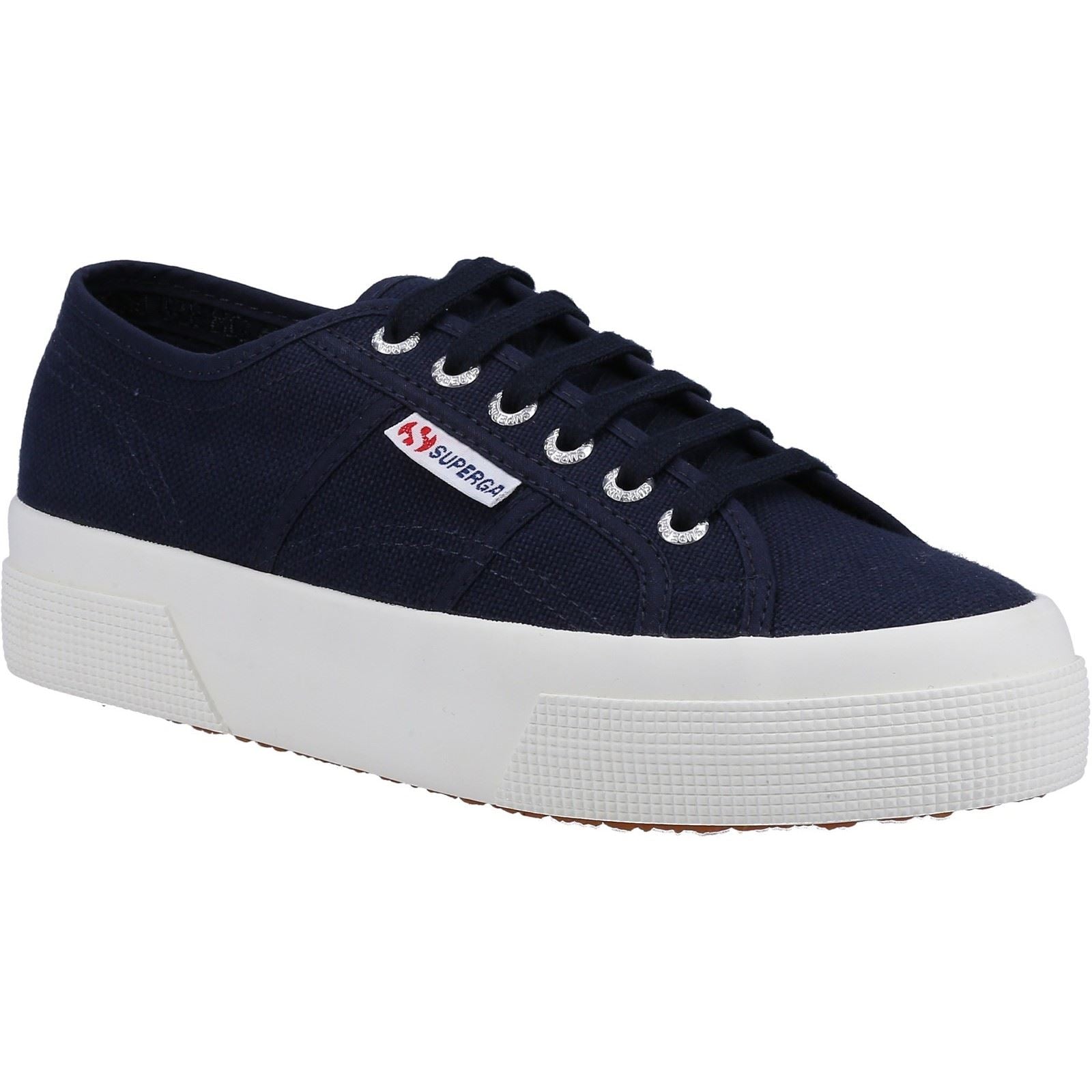 Superga 2740 Platform Baskets En Coton Pour Femmes, Couleur Marine