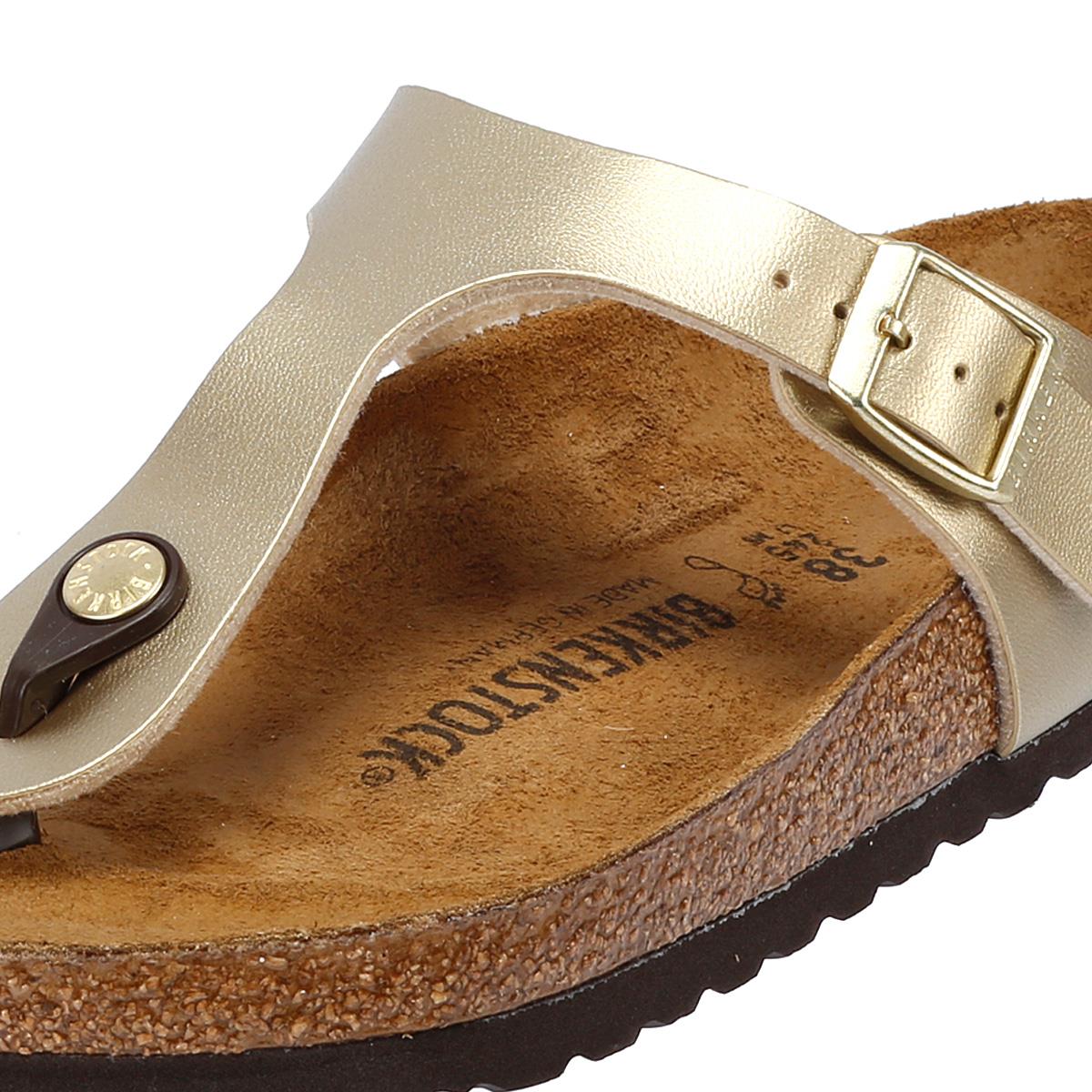 Birkenstock Gizeh Birko Flor Sandales Dorées Pour Femmes