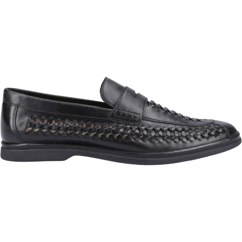 Hush Puppies Bowie Mocassins Noirs En Cuir Pour Hommes