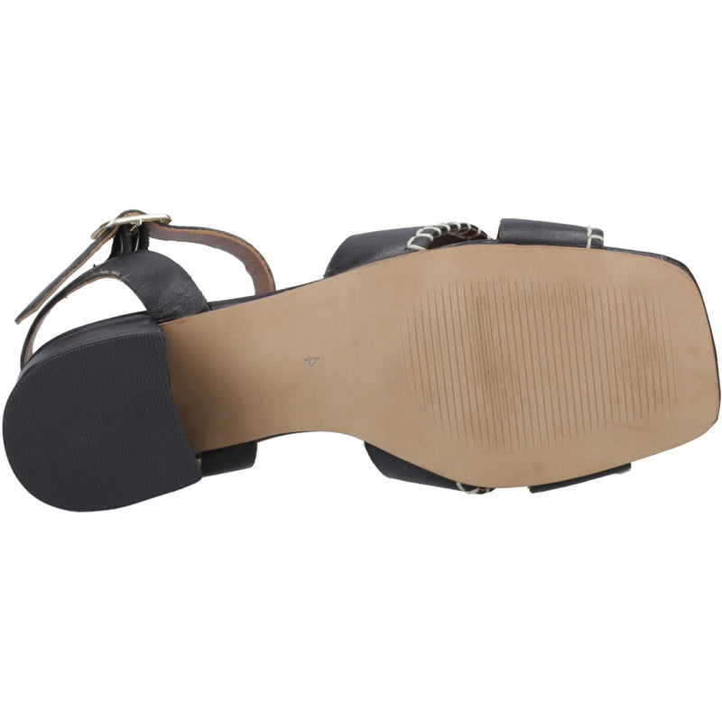 Hush Puppies Lyla Heeled Sandales Noires Pour Femmes En Cuir