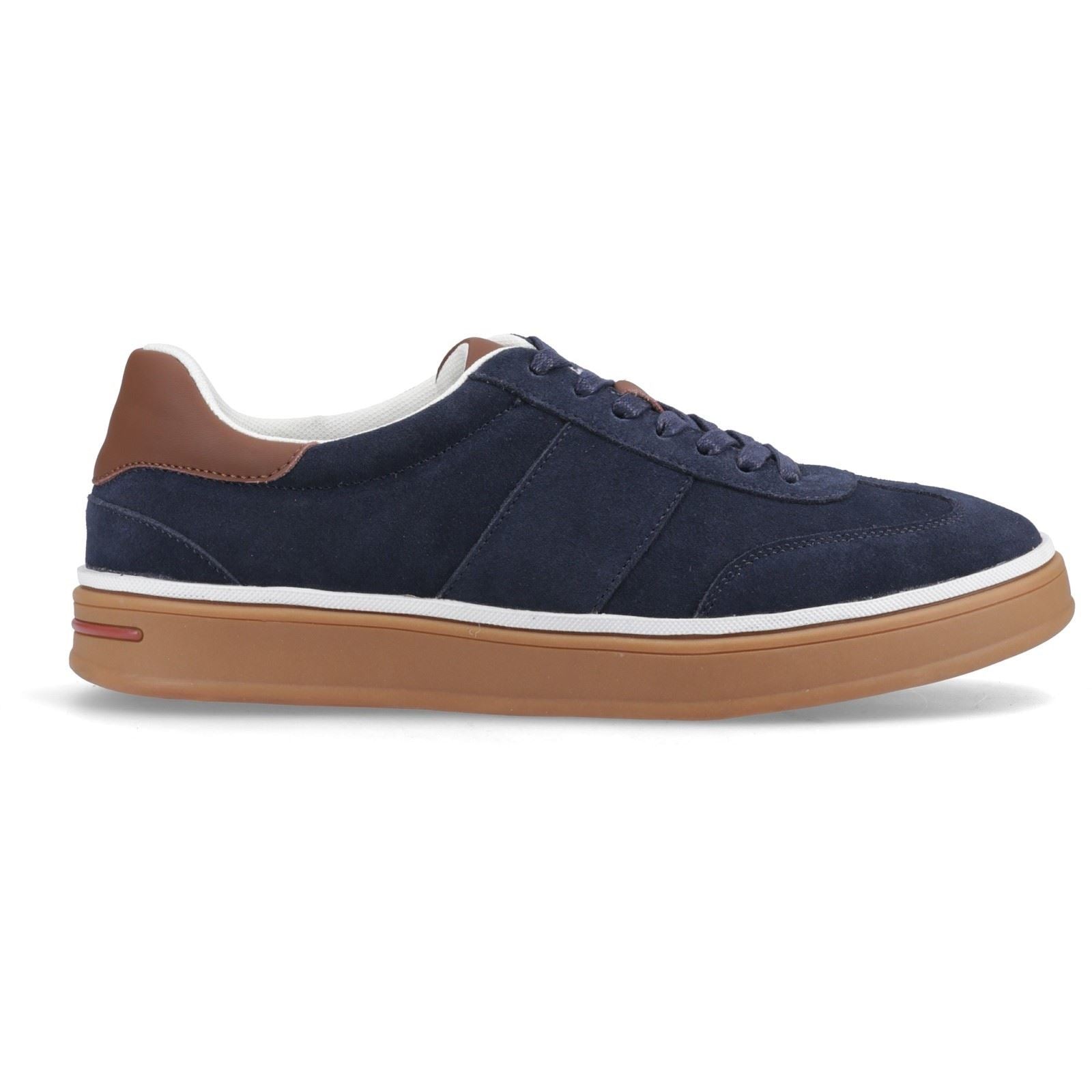 Hush Puppies Carlos Suede Trainer Baskets En Cuir Pour Hommes Carlos Suede Sneakers Bleu Marine