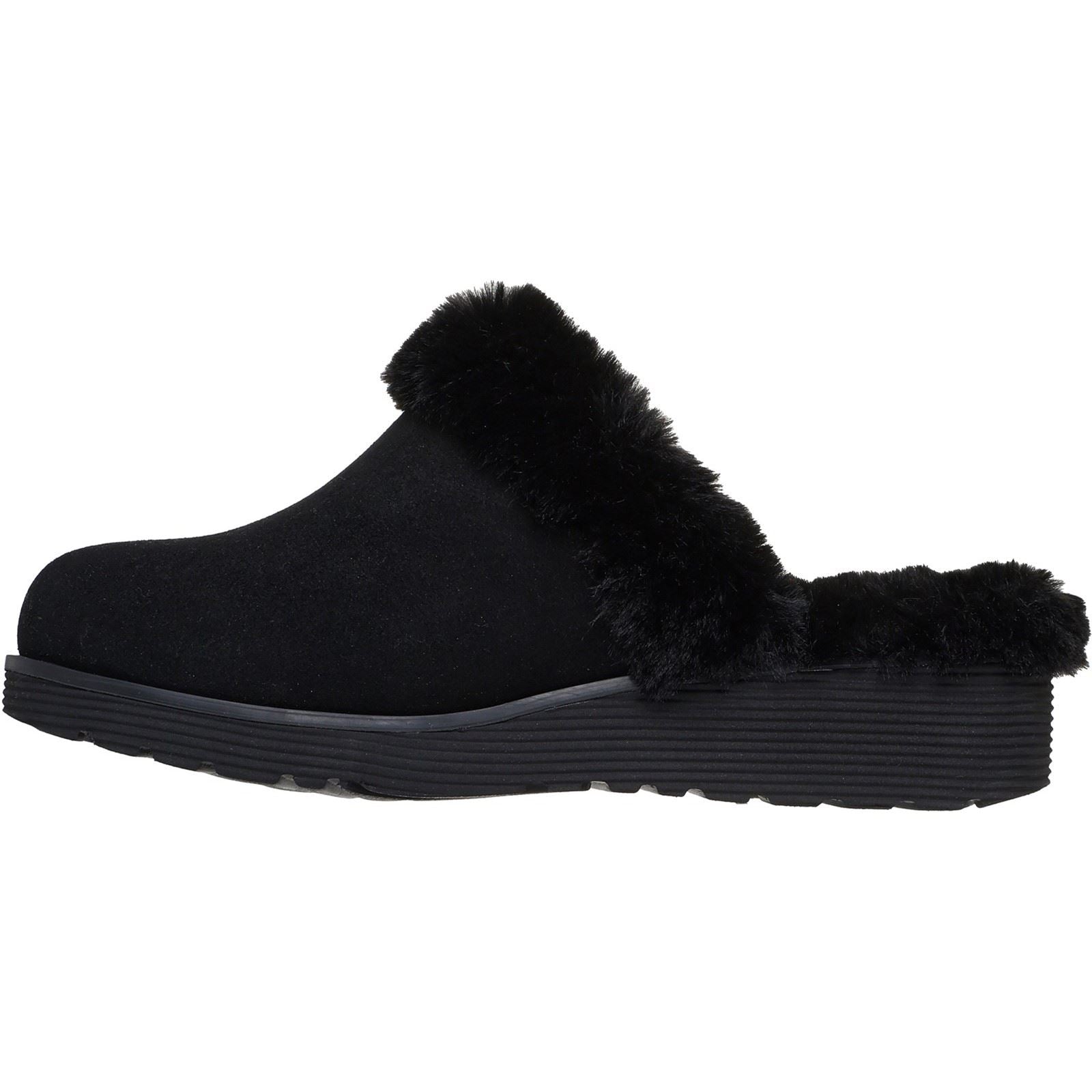 Skechers Keepsakes Wedge Time To Cruise Chaussons En Cuir Pour Femmes Noirs