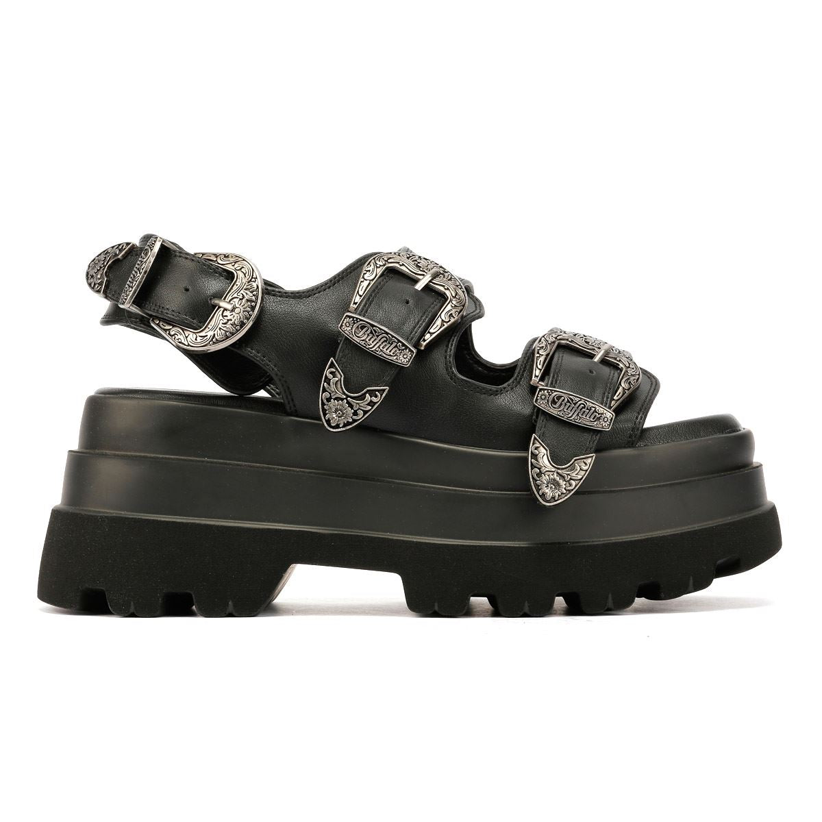 Buffalo Jupiter Ari West Sandales Noires Pour Femmes