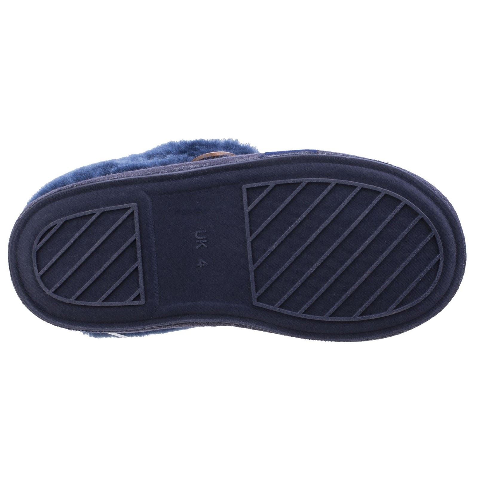 Cotswold Wotton Chaussons En Cuir Pour Femme De Couleur Bleu Foncé