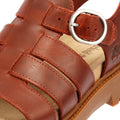 Timberland Clairemont Way Fisherman Sandales Rouges En Cuir Pour Femmes