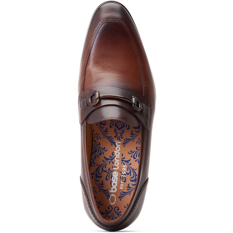 Base London Russo Chaussures Loafers Marron Brûlé Pour Hommes En Cuir