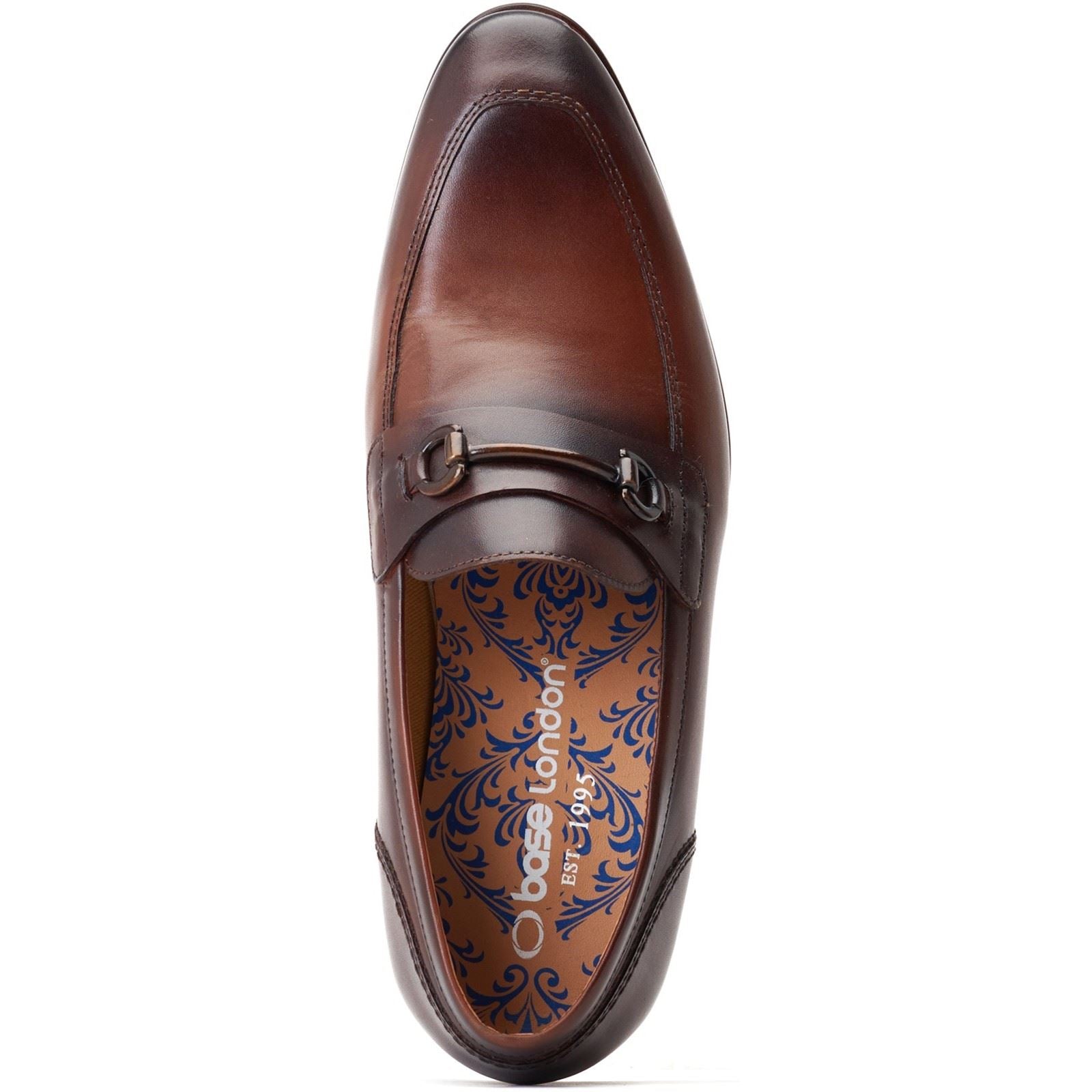 Base London Russo Chaussures Loafers Marron Brûlé Pour Hommes En Cuir