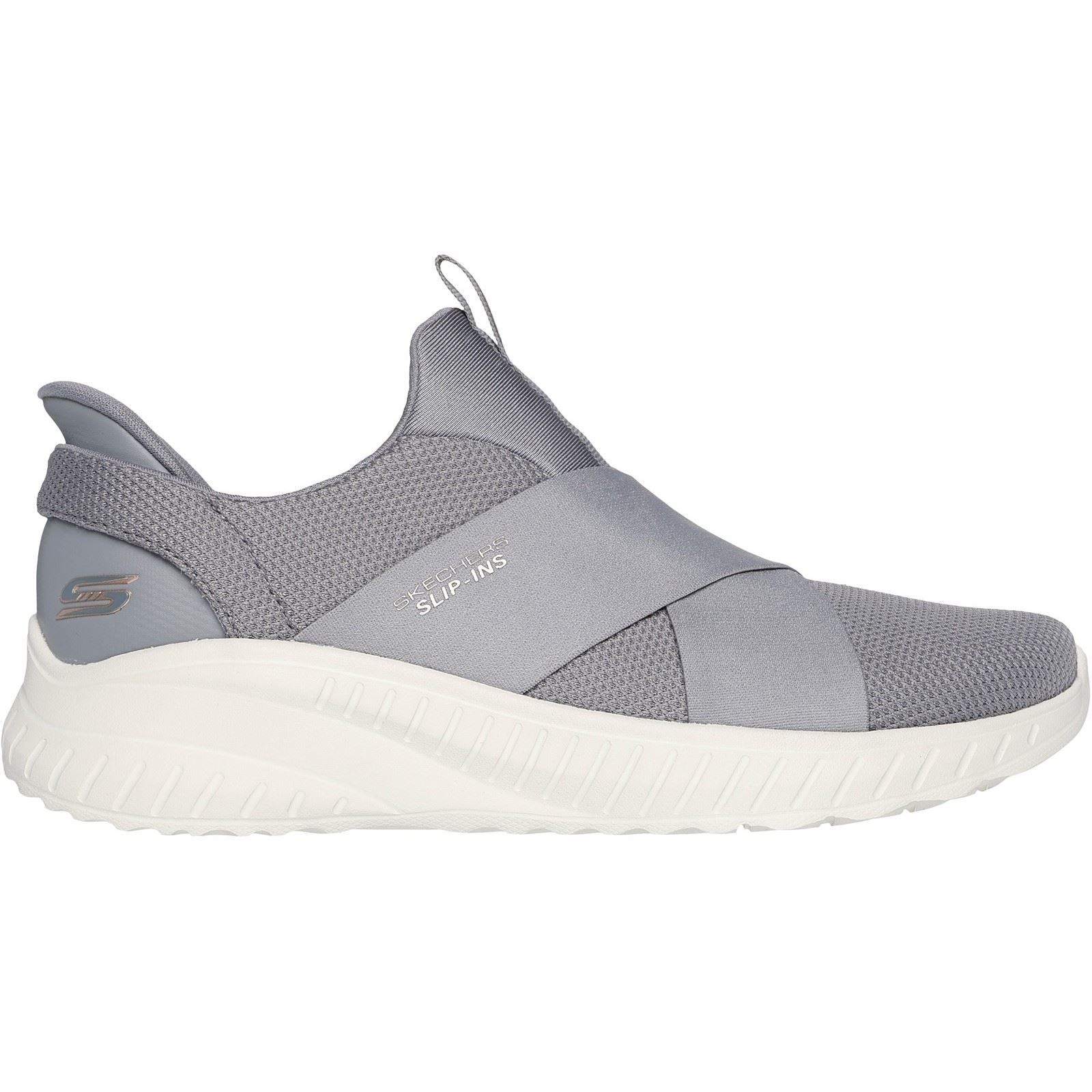 Skechers Bobs Squad Chaos Your Moment Baskets Femme Grises En Textile