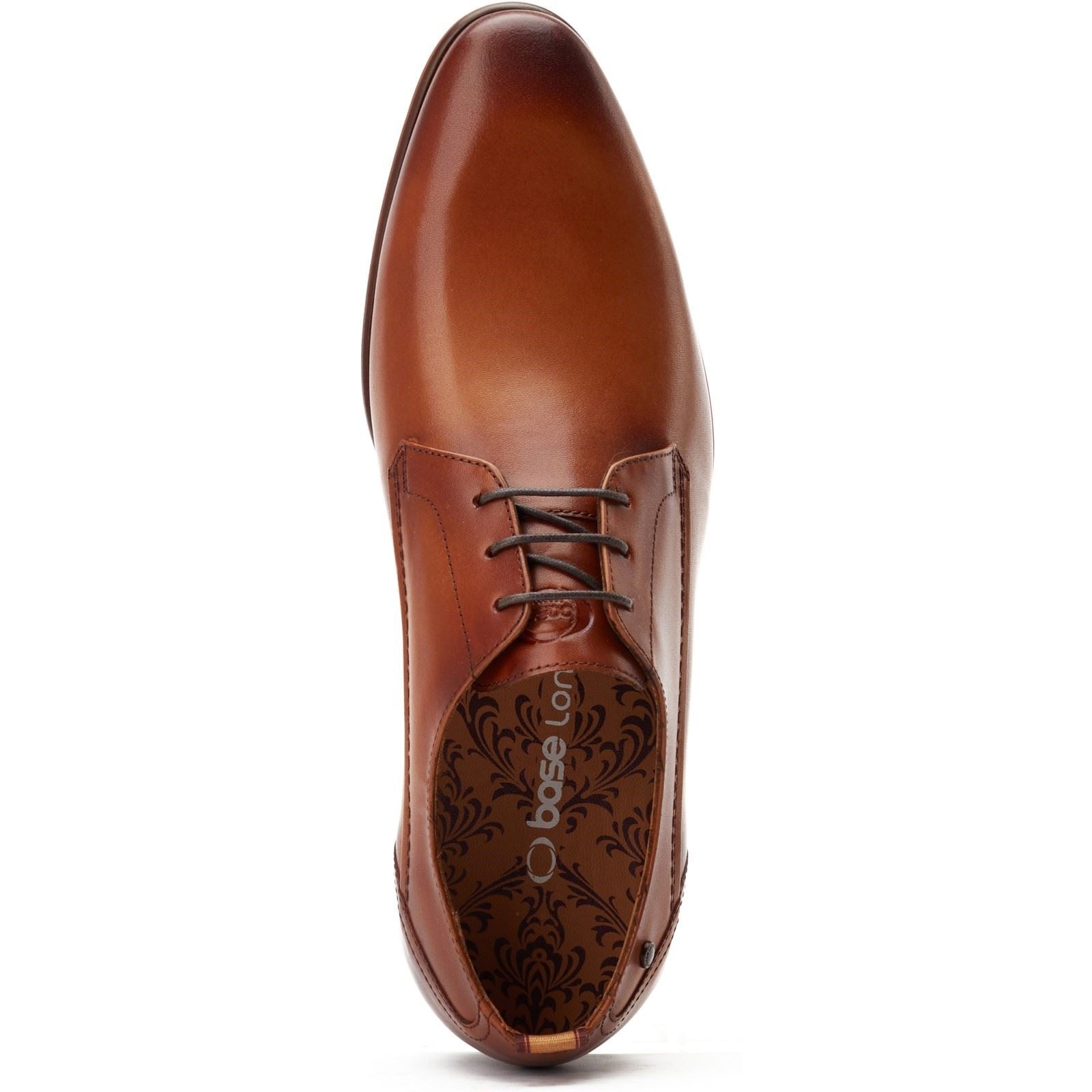 Base London Gambino Lace Up Chaussures En Cuir Pour Hommes En Tan Brûlé À Lacets