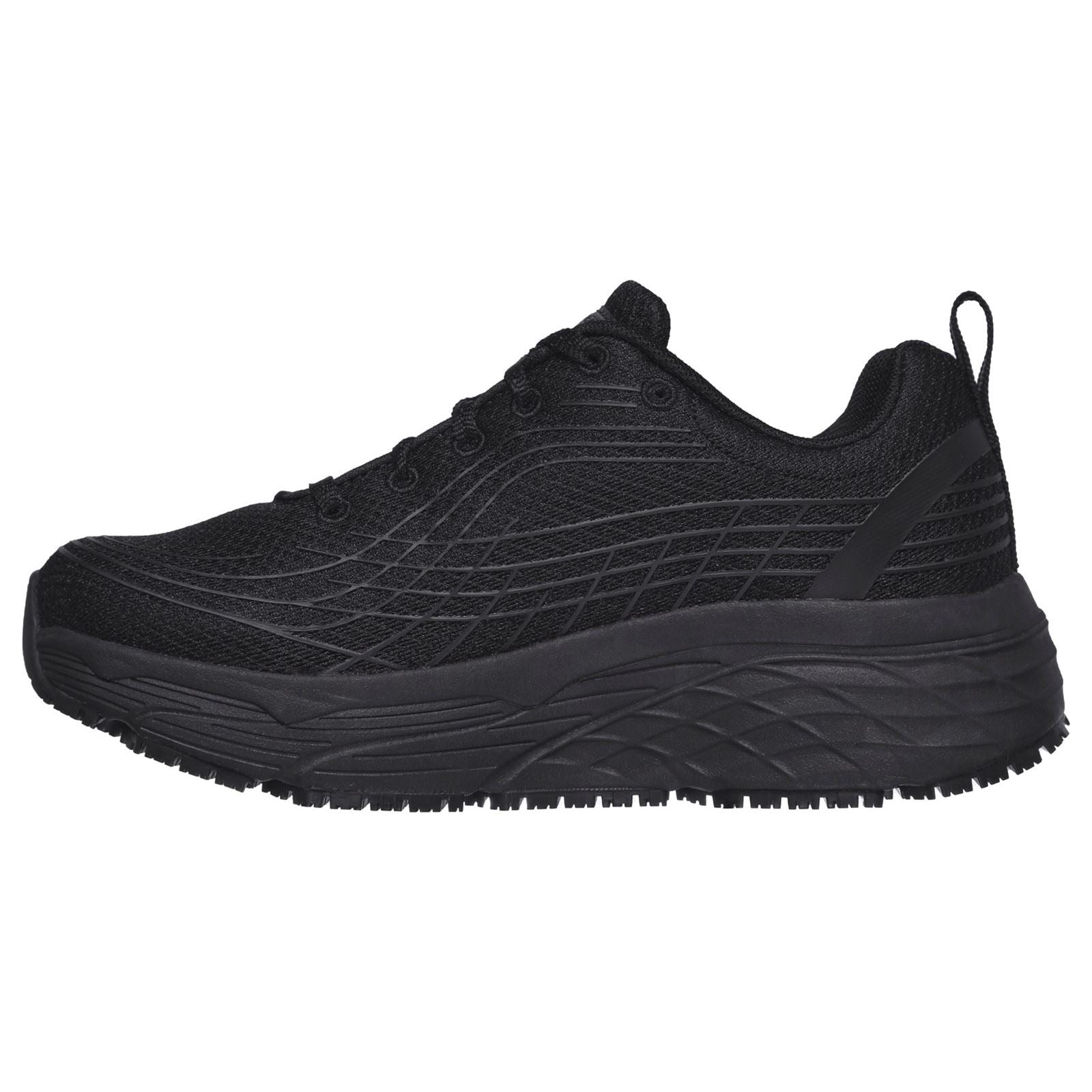 Skechers Workwear Max Cushioning Elite Sr Baskets De Sécurité Noires En Textile Pour Femmes