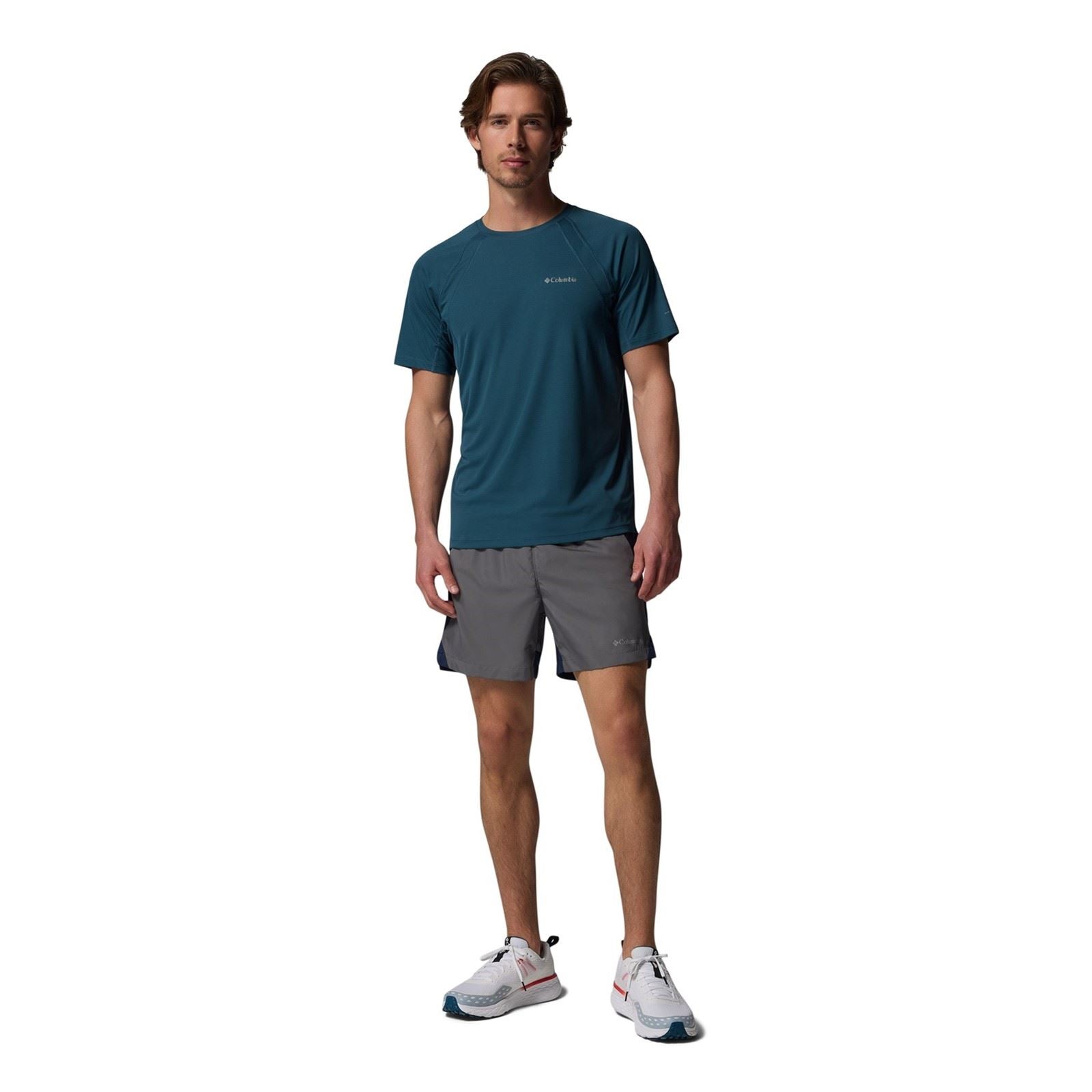 Columbia Three Pitch Shorts De Sport Gris En Polyester Pour Homme