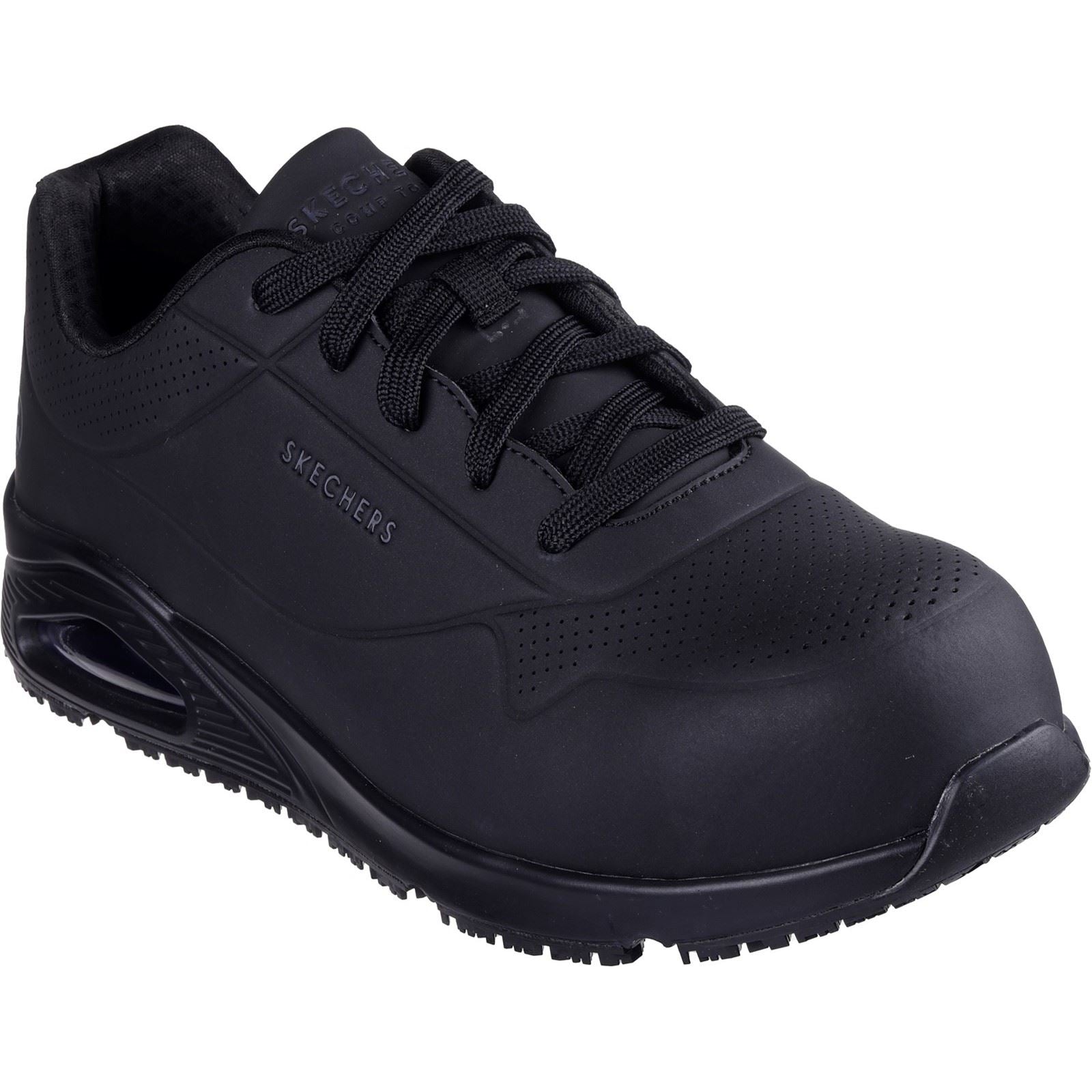 Skechers Workwear Uno SR - Doltin Baskets De Sécurité Noires Pour Hommes Durabuck