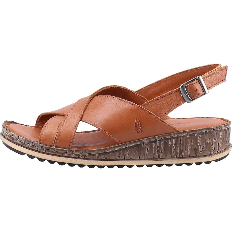 Hush Puppies Elena Sandales Compensées En Cuir Pour Femme, Couleur Beige