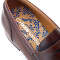 Base London Bruno Chaussures Loafers Marron Brûlé Pour Hommes En Cuir