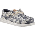 HEYDUDE Wally Palm Jute Chaussures Mocassins En Toile De Jute Pour Hommes Egret/Cloud Blue