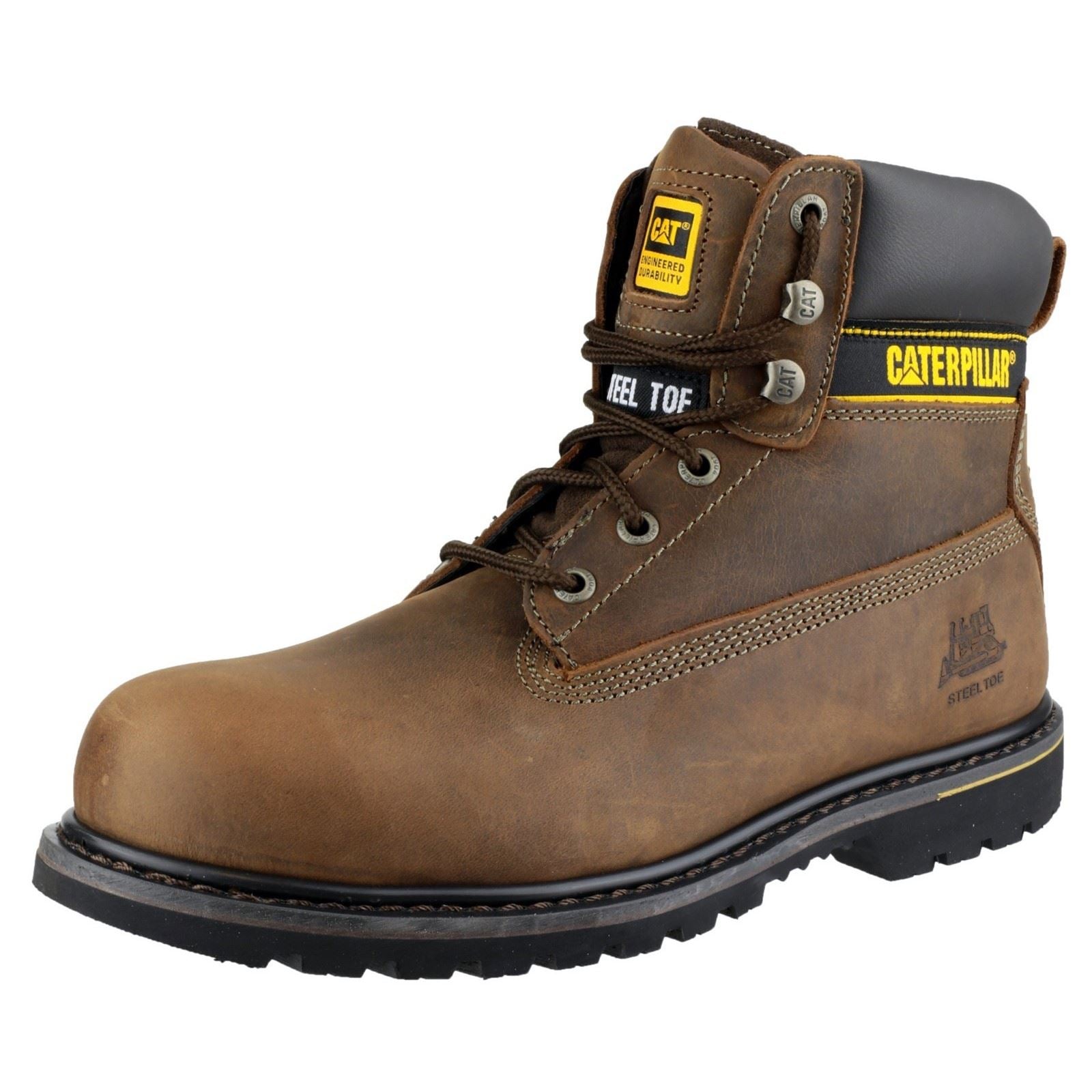 Caterpillar Bottines De Sécurité En Cuir Marron Holton