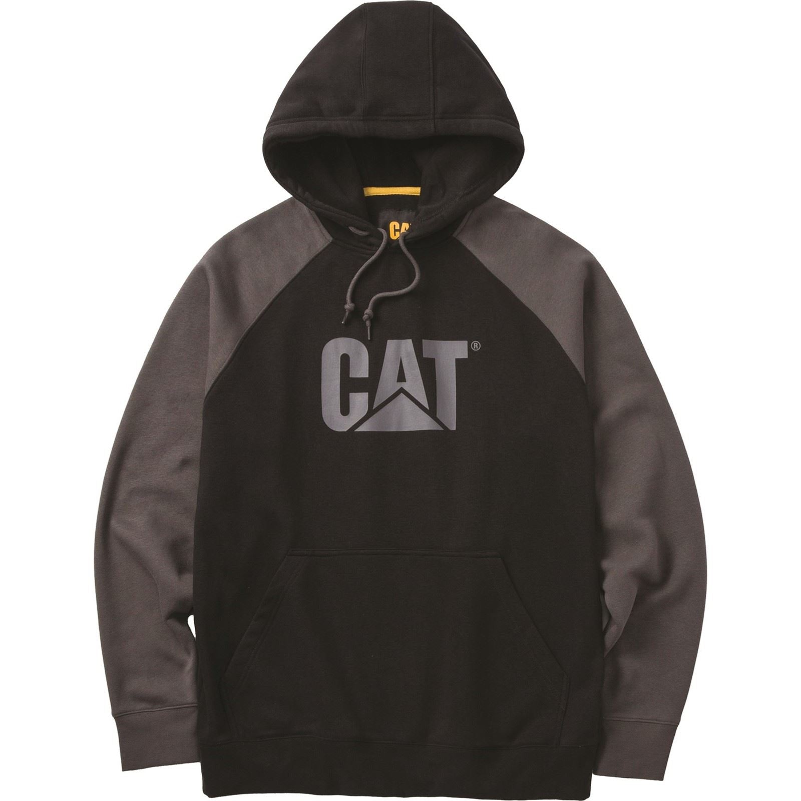 Caterpillar Raglan Sweatshirt À Capuche Noir En Coton Pour Homme