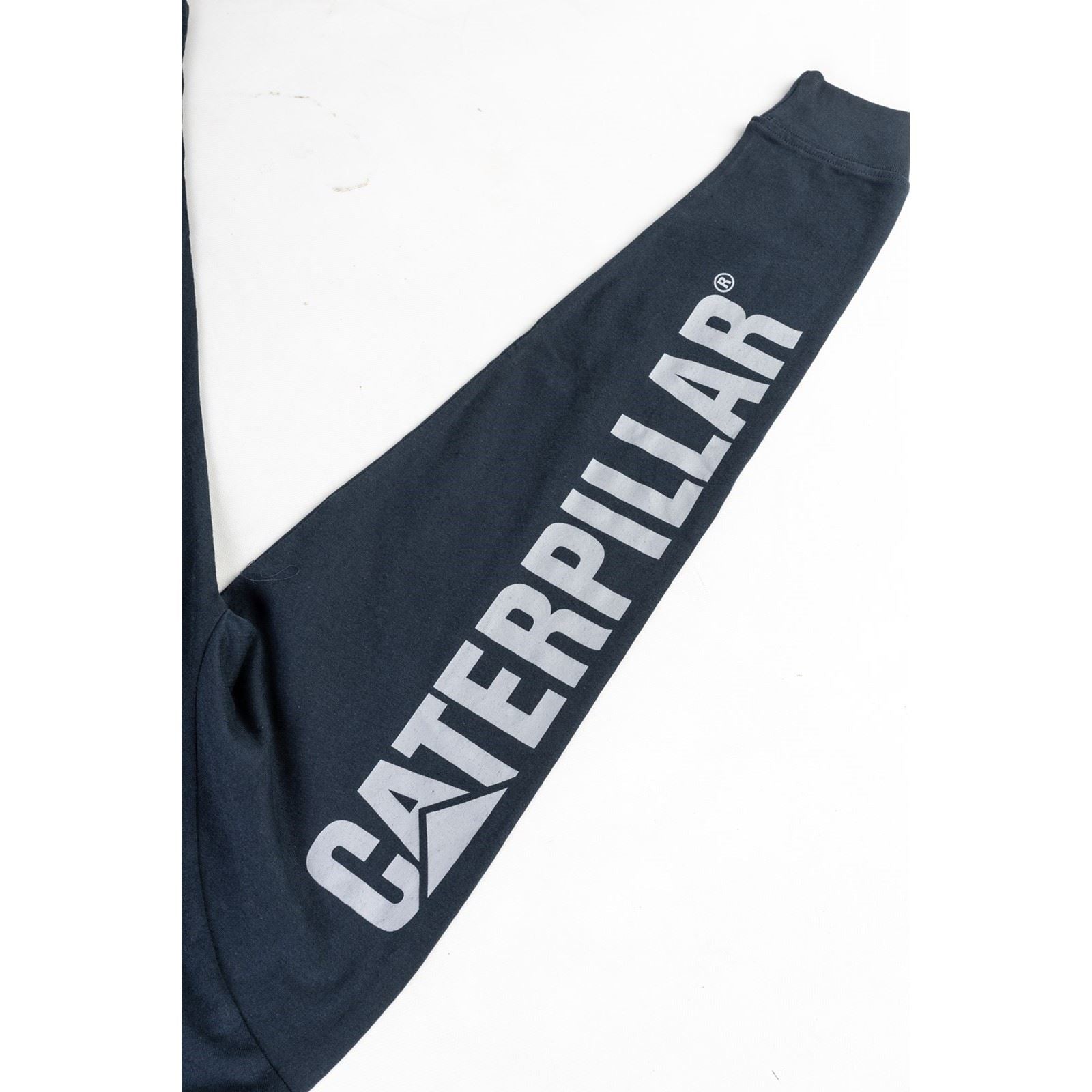 Caterpillar Trademark Banner Long Sleeve T-Shirt Pour Hommes En Coton Bleu