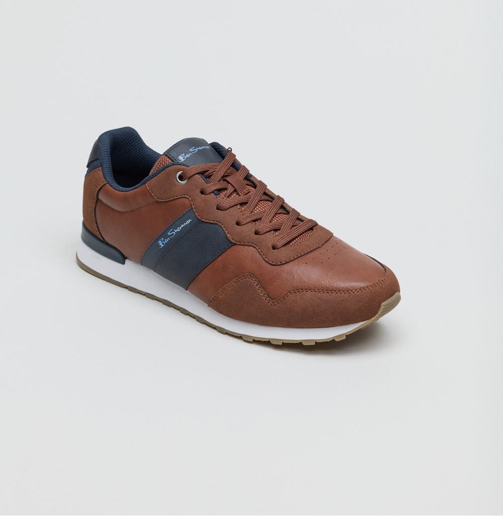 Ben Sherman Owen Retro Baskets Marron Pour Hommes