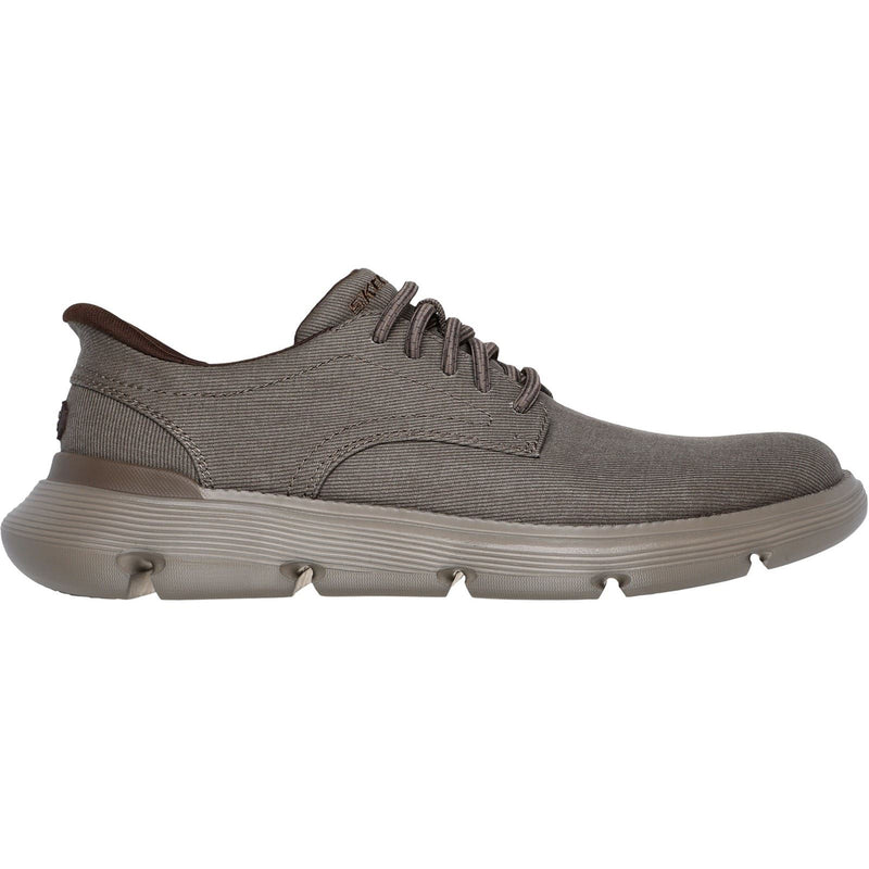 Skechers Garza Clive Chaussures En Coton À Lacets Pour Hommes, Couleur Taupe Foncé