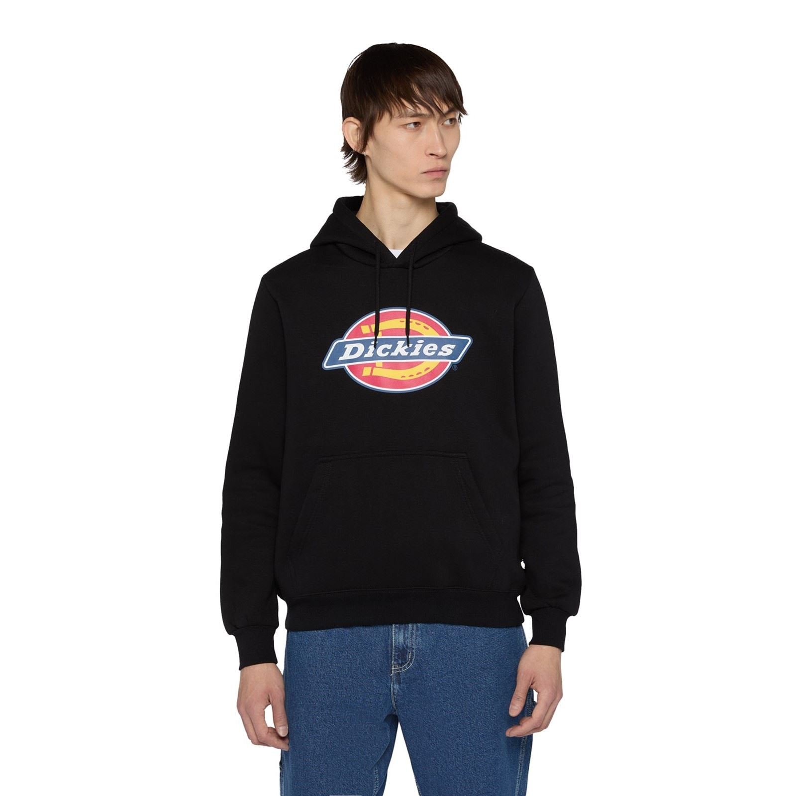 Dickies Icon Logo Sweat À Capuche Noir En Polyester Pour Adultes Unisexes
