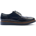 Base London Joe Chaussures À Lacets Pour Hommes En Cuir Bleu Marine