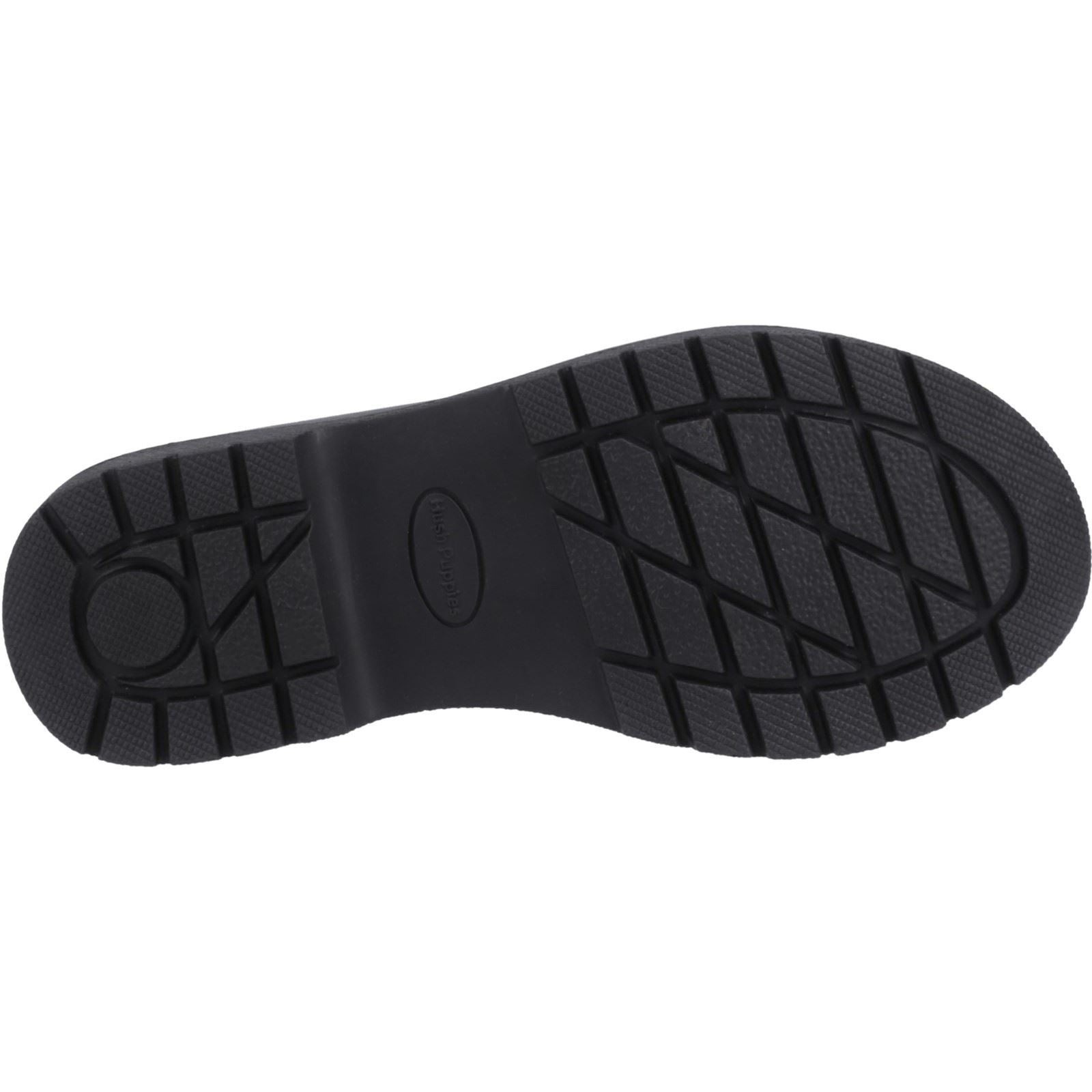 Hush Puppies Lydia Senior Chaussures Plates Noires Pour Filles En Cuir