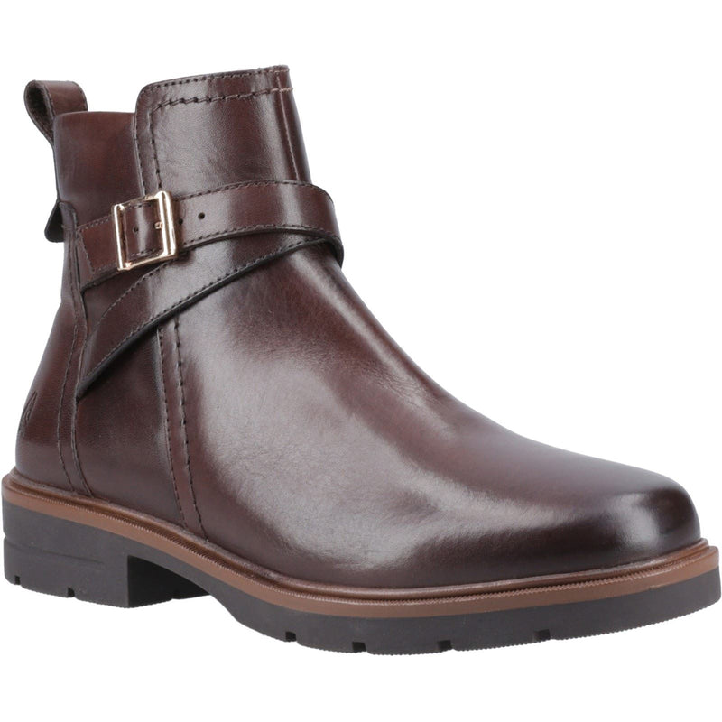 Hush Puppies Tove Bottes En Cuir Marron Pour Femmes