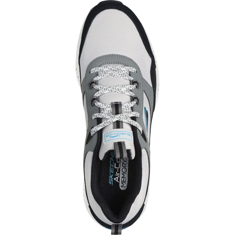 Skechers Skech-Air Court - Yatton Baskets Pour Hommes En Cuir Gris/Multicolore