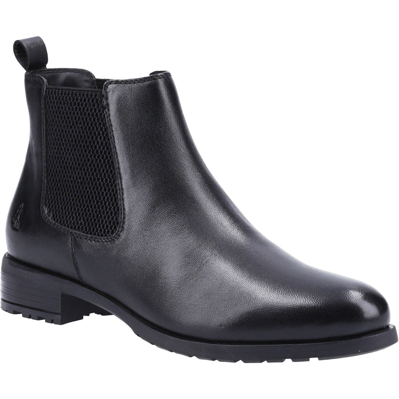 Hush Puppies Sammie Bottes Plates Chelsea Noires En Cuir Pour Femmes