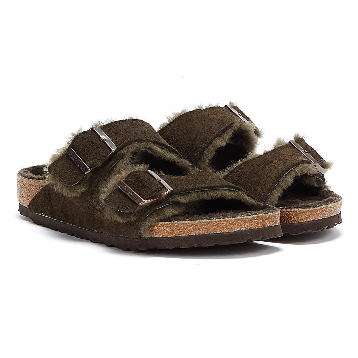 Birkenstock Arizona Shearling Mocca Brown Sandales