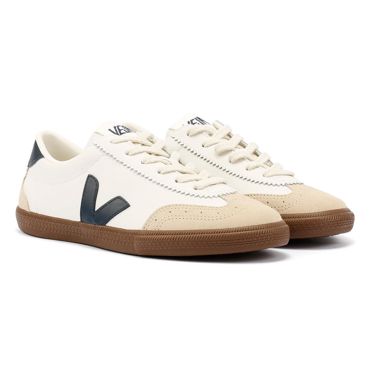 Veja Volley Baskets Blanches En Cuir Pour Femmes
