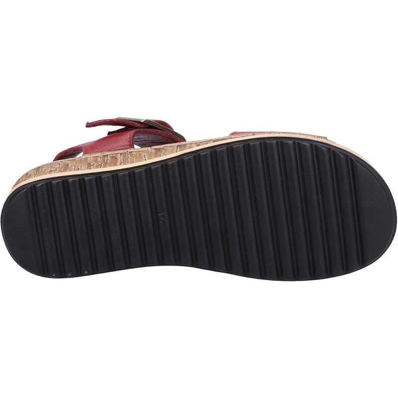 Hush Puppies Ellie Sandales Bordeaux En Cuir Pour Femmes