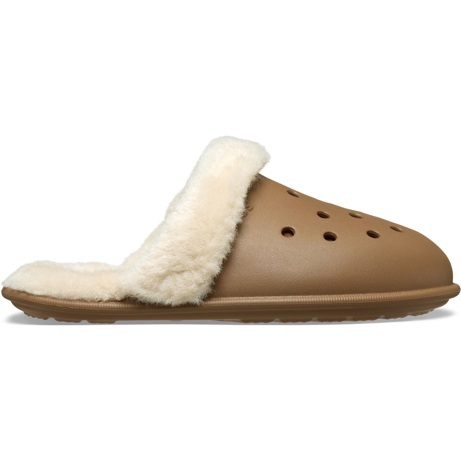 Crocs Classic Fuzz Scuff Chaussons En Sepia En Thermoplastique