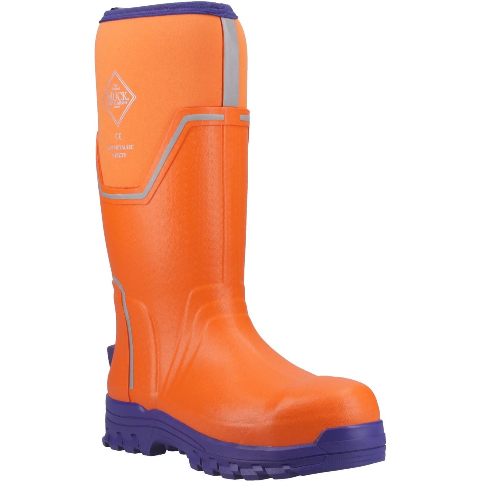 Muck Boots Grit S5 Bottes Wellington En Caoutchouc Pour Homme Orange/Bleu