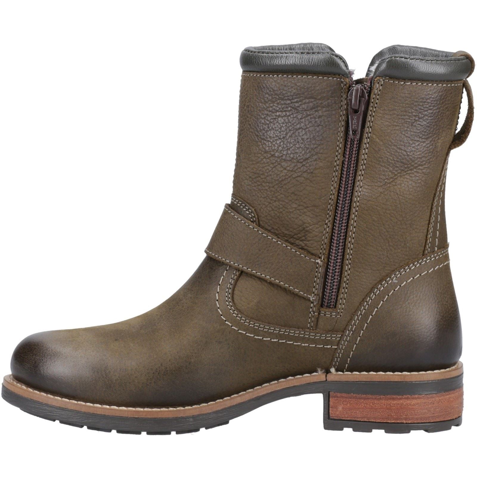 Cotswold Kinsham Bottes Mi-mollet D'hiver Pour Femme En Cuir Kaki