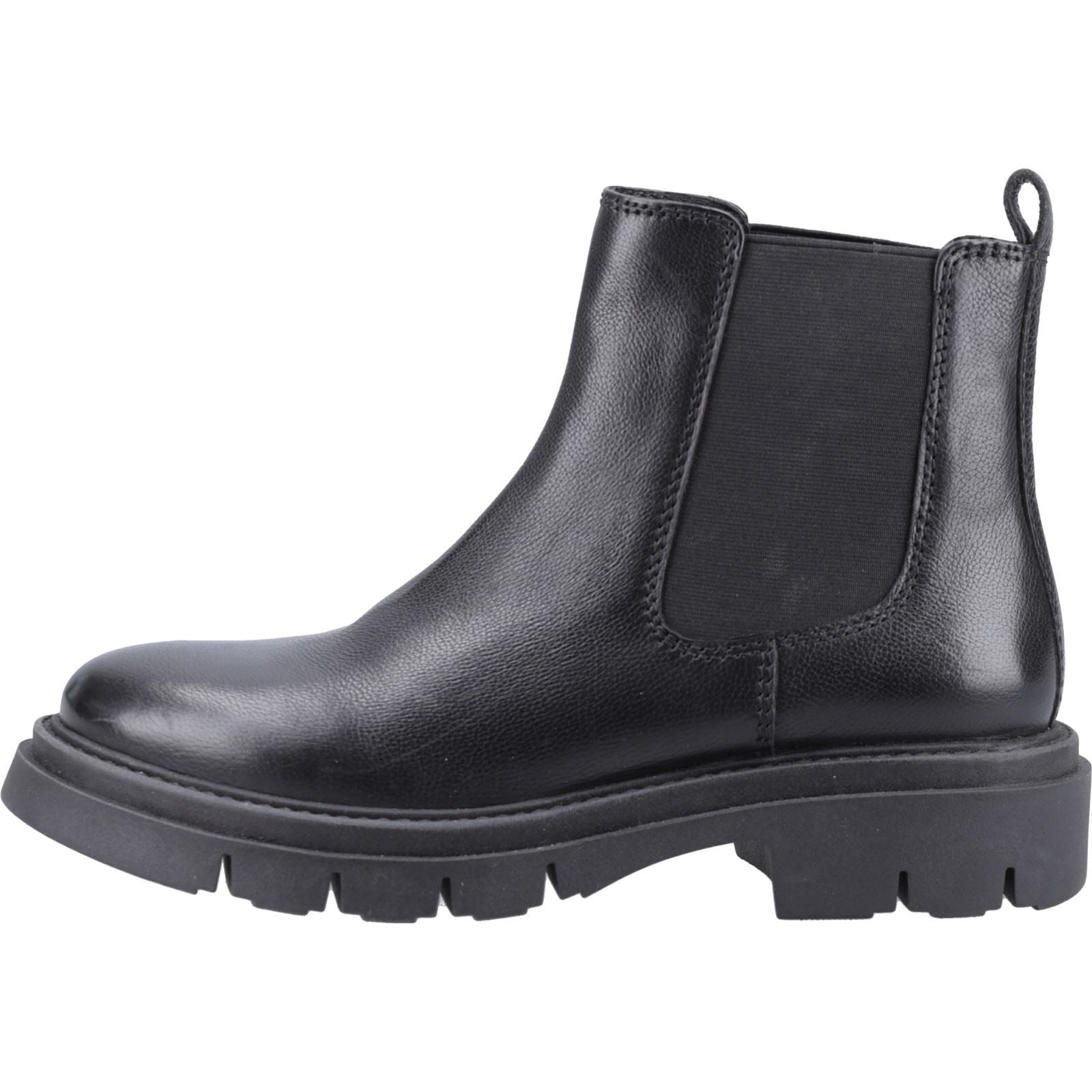 Hush Puppies Raya Chelsea Bottes Noires En Cuir Pour Femmes