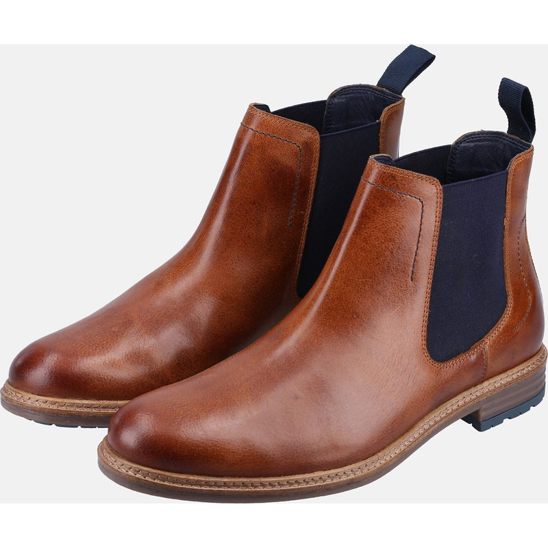 Hush Puppies Justin Chelsea Bottes En Cuir Pour Homme Marron Clair